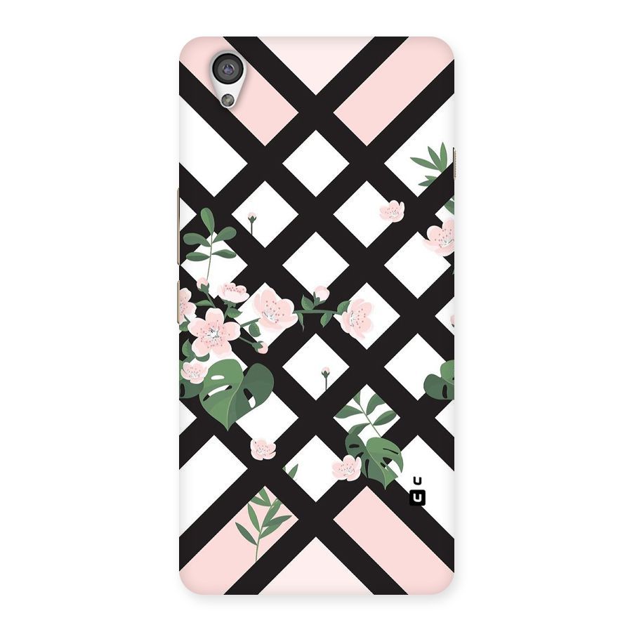 Check Floral Stripes Back Case for OnePlus X