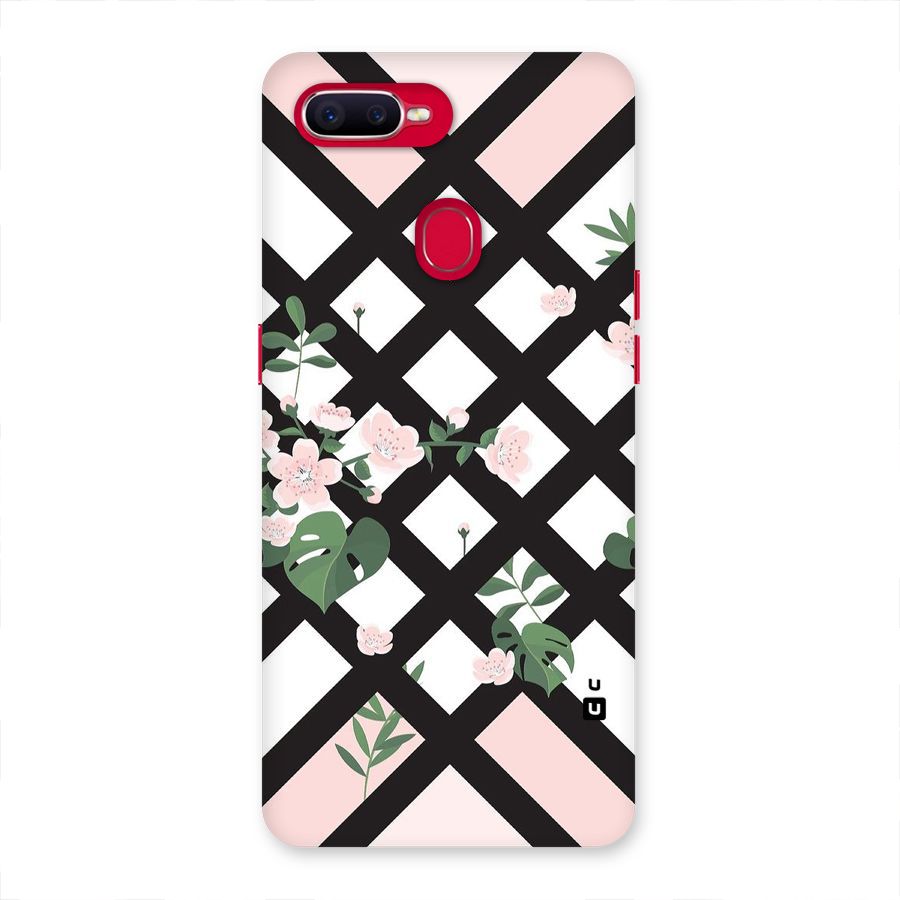 Check Floral Stripes Back Case for Oppo F9 Pro