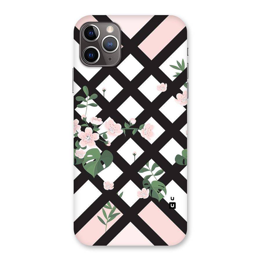 Check Floral Stripes Back Case for iPhone 11 Pro Max