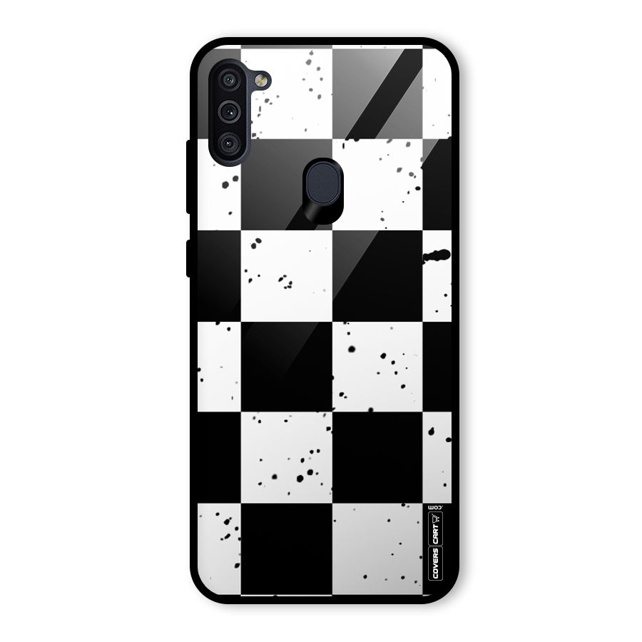 Check Mate Glass Back Case for Galaxy M11
