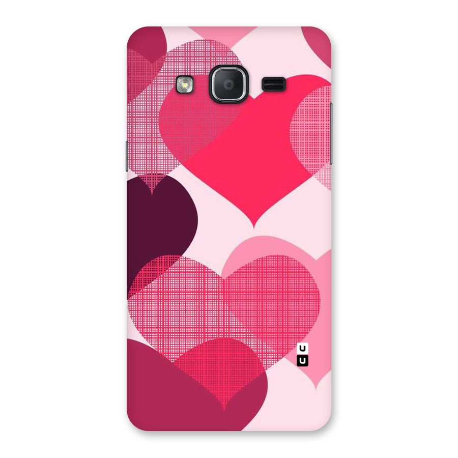 Check Pink Hearts Back Case for Galaxy On7 2015