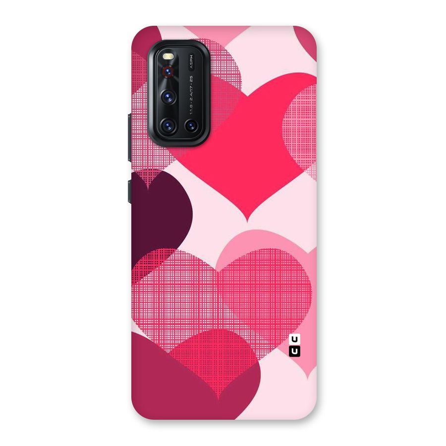 Check Pink Hearts Back Case for Vivo V19