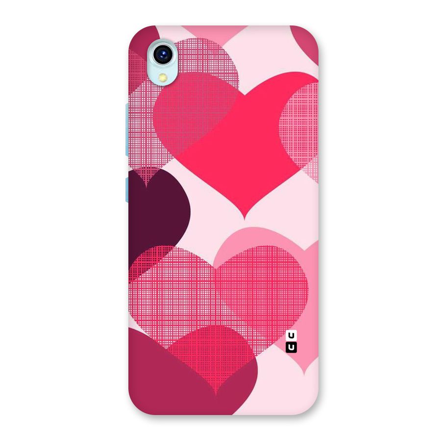 Check Pink Hearts Back Case for Vivo Y1s