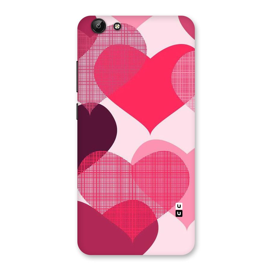 Check Pink Hearts Back Case for Vivo Y69