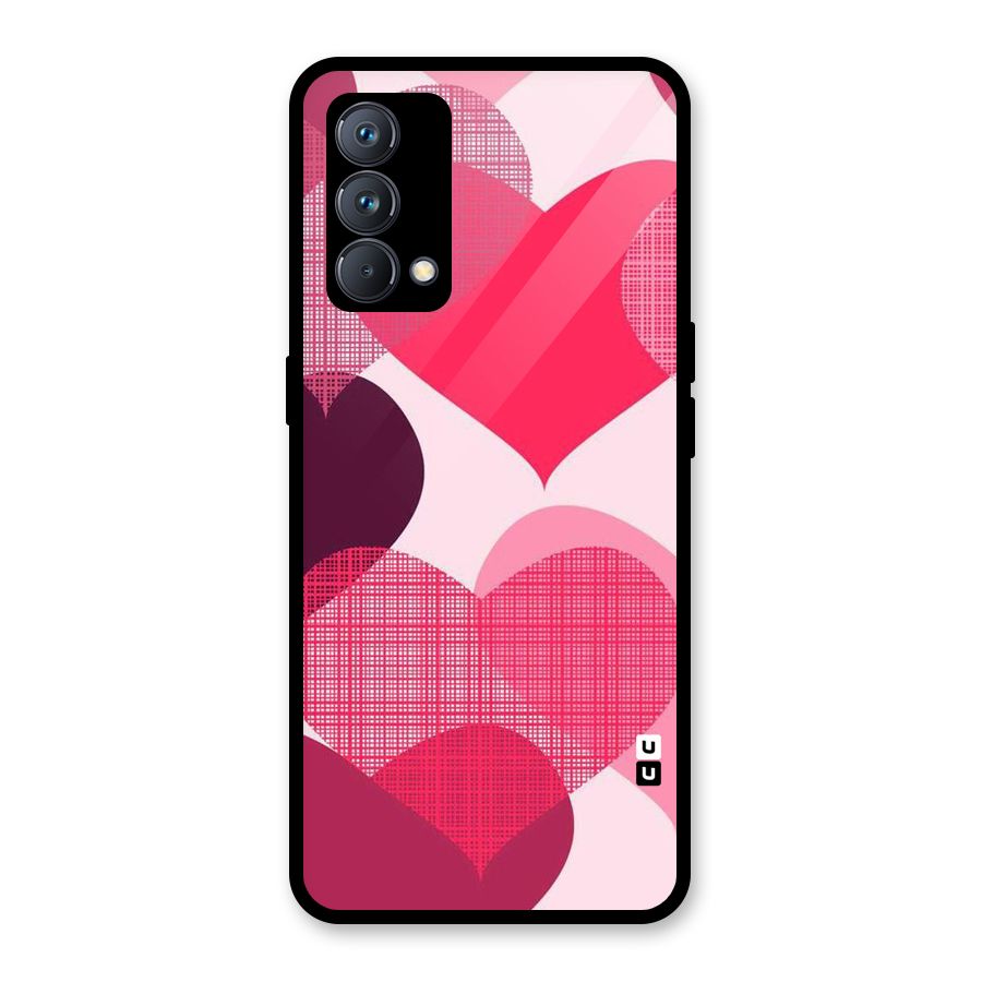 Check Pink Hearts Glass Back Case for Realme GT Master Edition