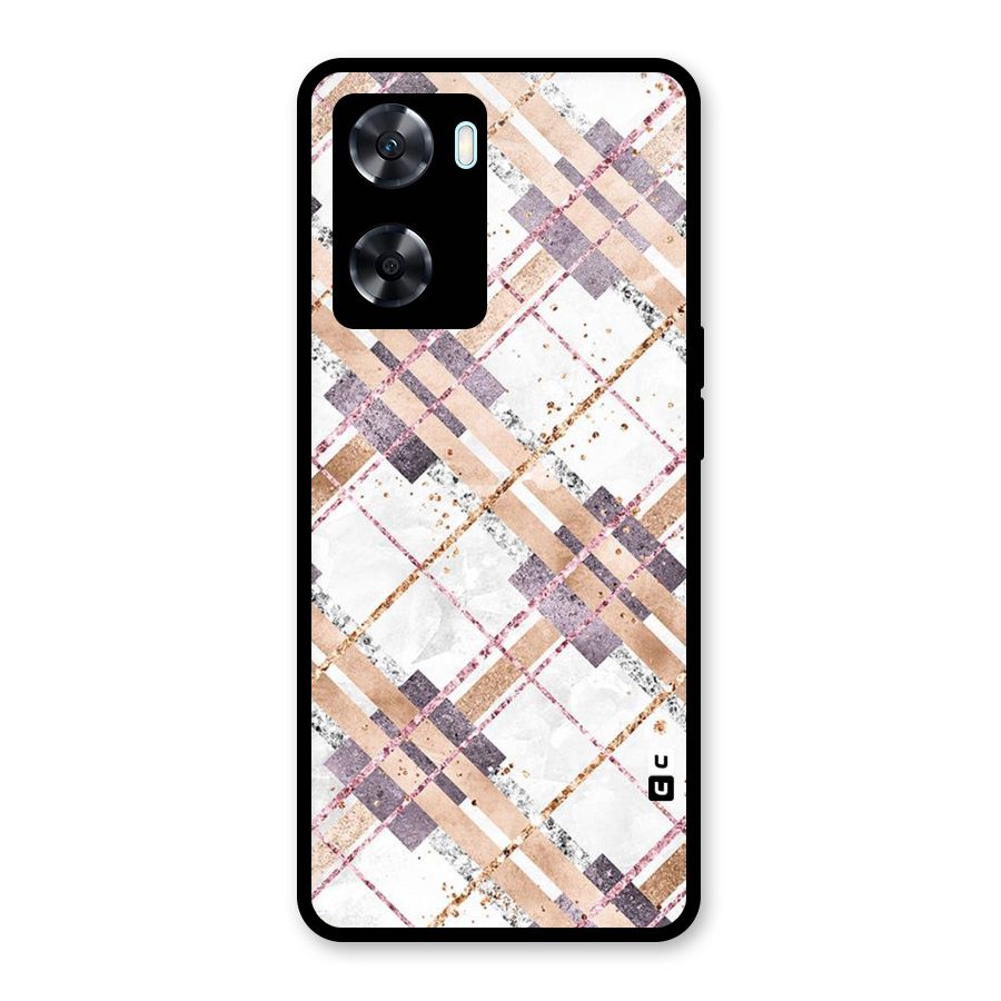 Check Trouble Glass Back Case for Oppo A77