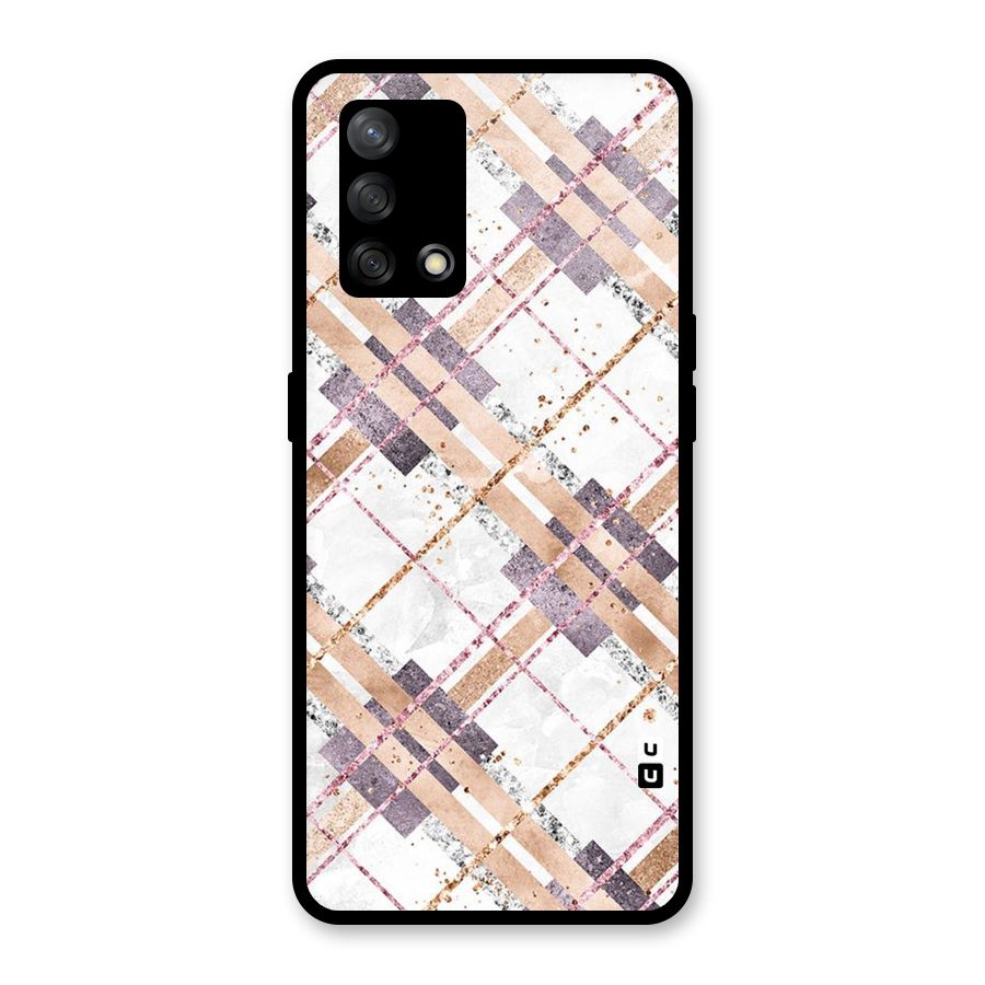 Check Trouble Glass Back Case for Oppo F19