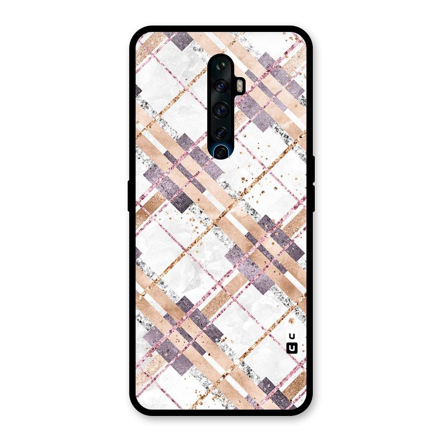 Check Trouble Glass Back Case for Oppo Reno2 F