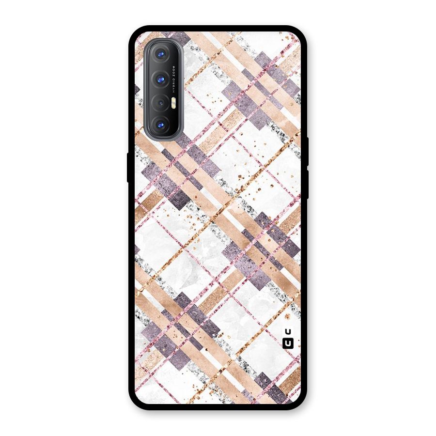 Check Trouble Glass Back Case for Oppo Reno3 Pro