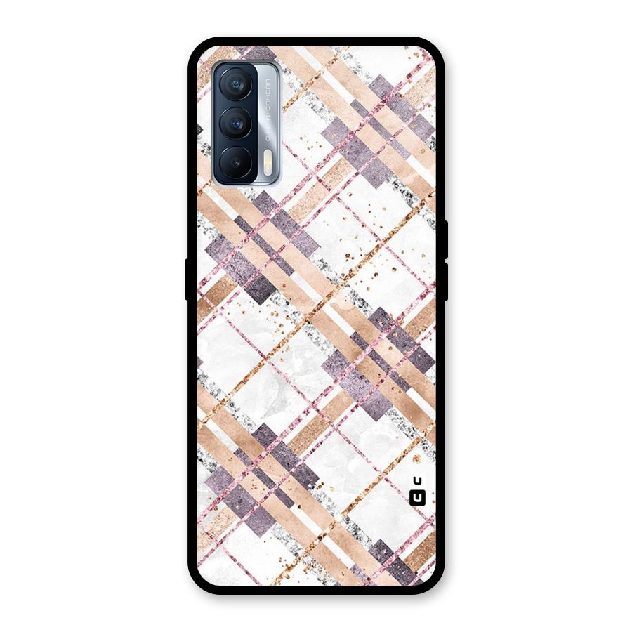 Check Trouble Glass Back Case for Realme X7