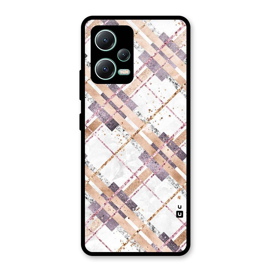 Check Trouble Glass Back Case for Redmi Note 12 5G