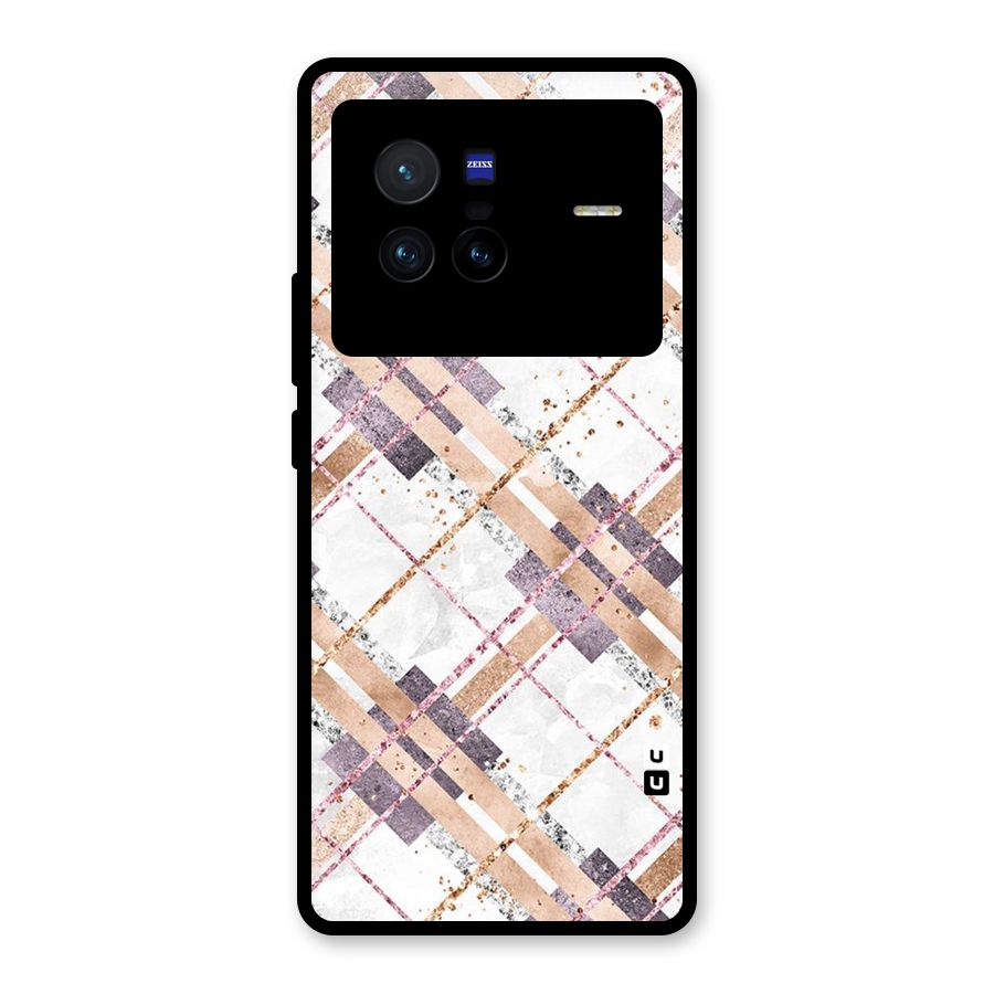 Check Trouble Glass Back Case for Vivo X80