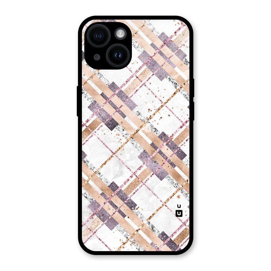 Check Trouble Glass Back Case for iPhone 14