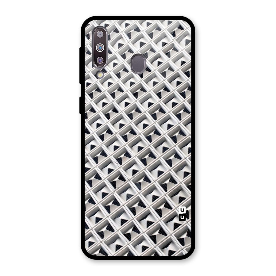 Check White Design Glass Back Case for Galaxy M30