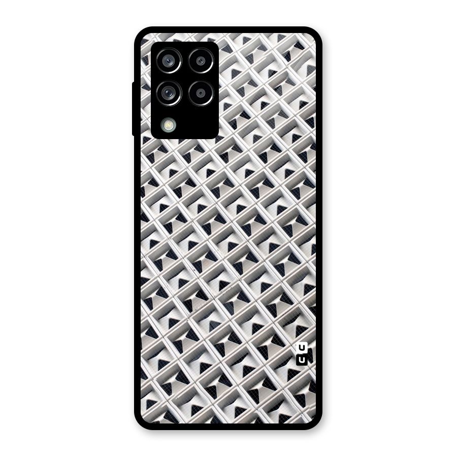 Check White Design Glass Back Case for Galaxy M53 5G