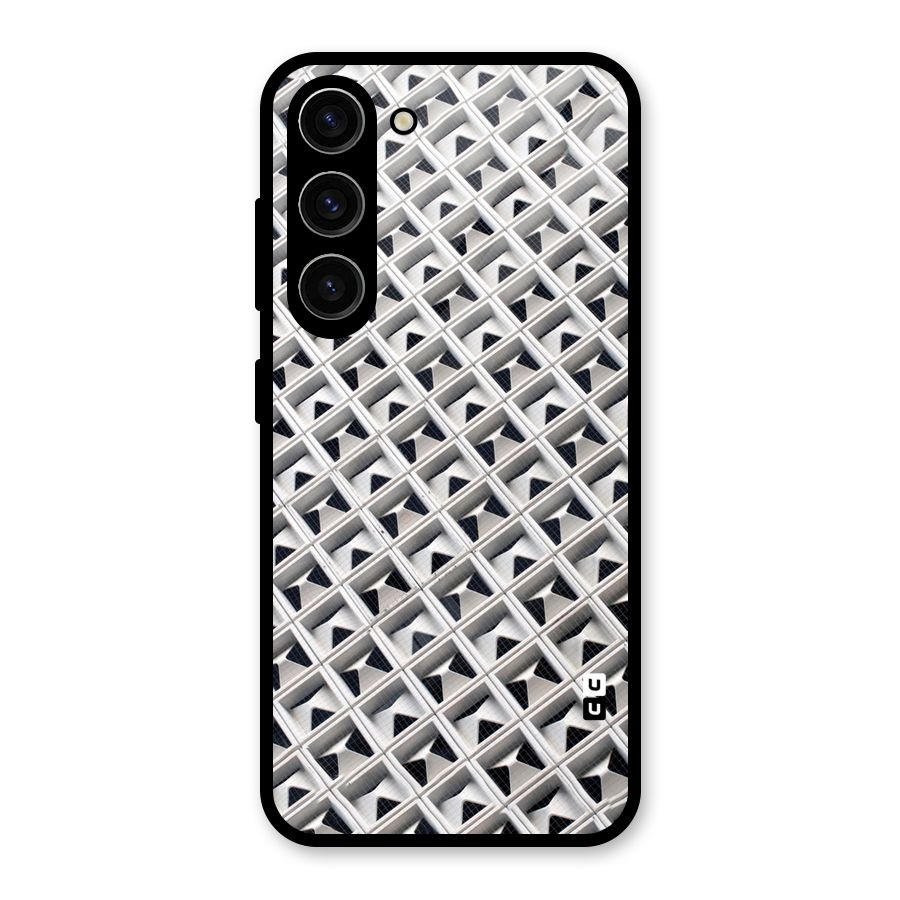 Check White Design Glass Back Case for Galaxy S23