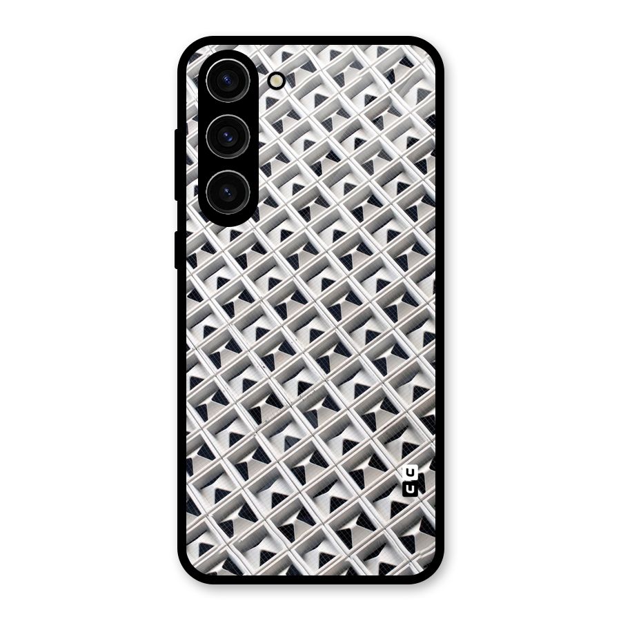 Check White Design Glass Back Case for Galaxy S23 Plus