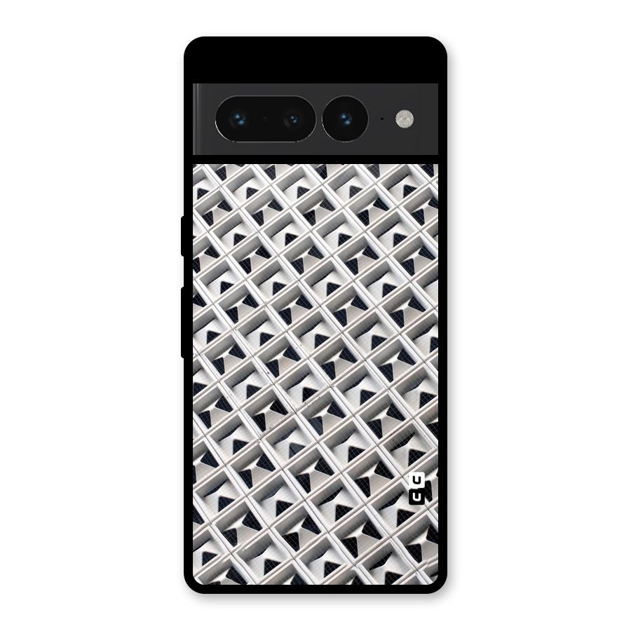 Check White Design Glass Back Case for Google Pixel 7 Pro