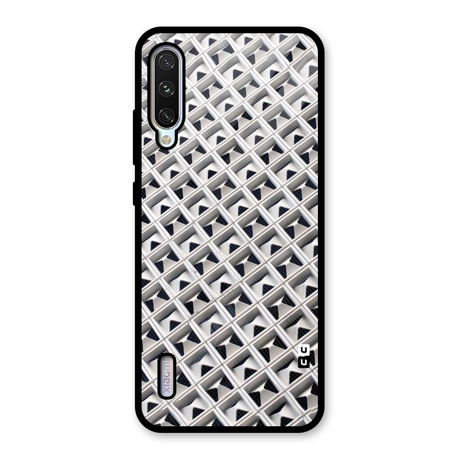 Check White Design Glass Back Case for Mi A3