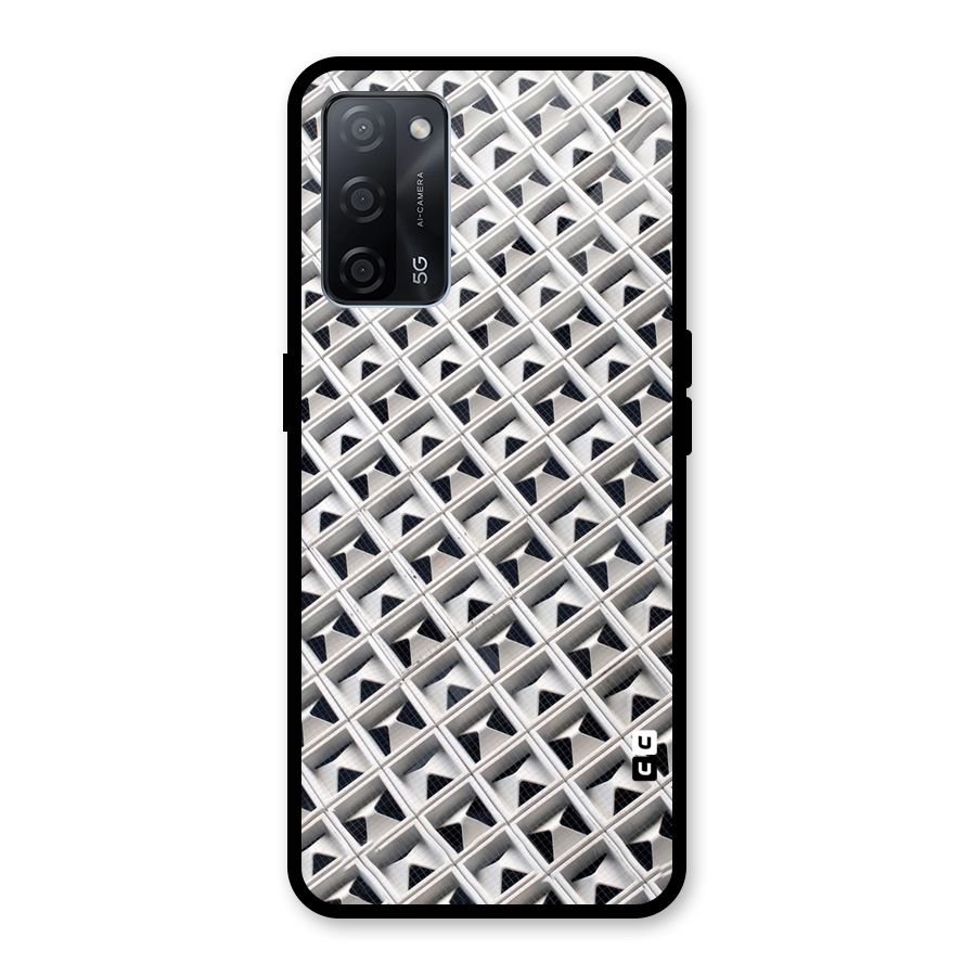 Check White Design Glass Back Case for Oppo A53s 5G