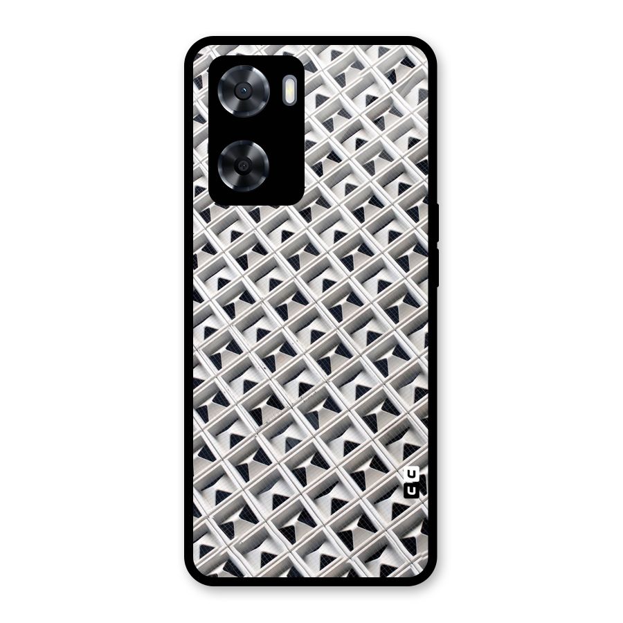 Check White Design Glass Back Case for Oppo A57 2022