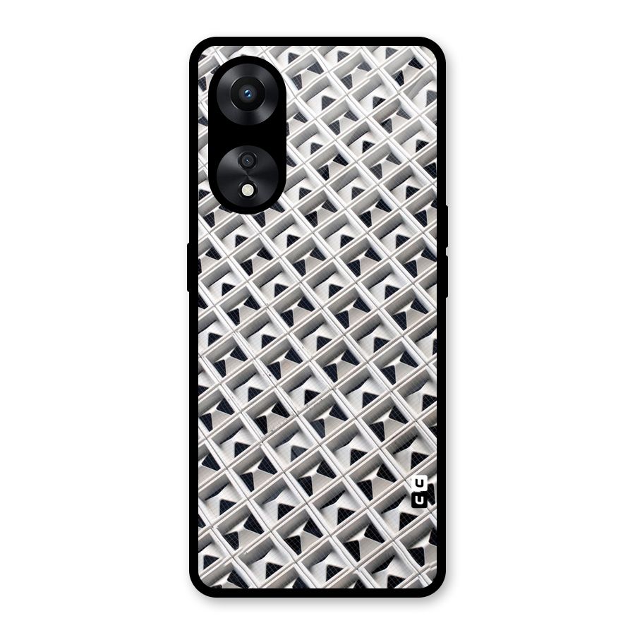 Check White Design Glass Back Case for Oppo A78