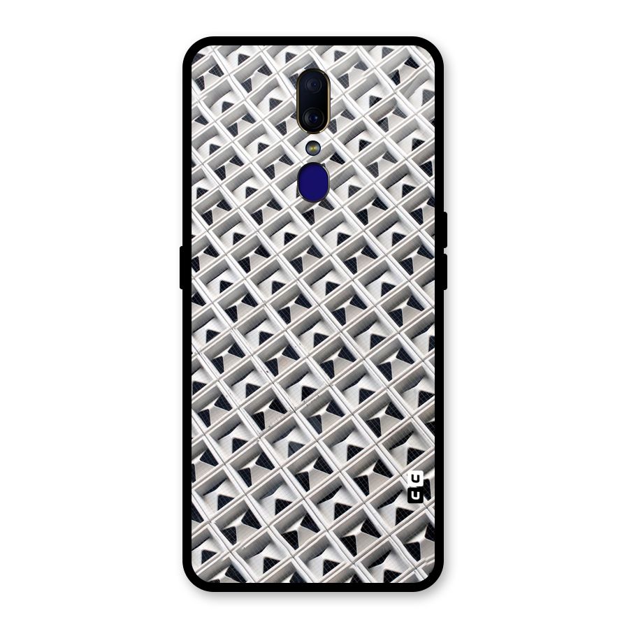 Check White Design Glass Back Case for Oppo F11