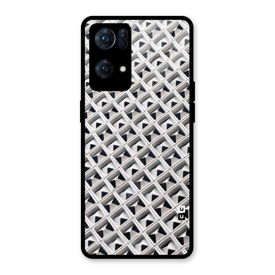 Check White Design Glass Back Case for Oppo Reno7 Pro 5G