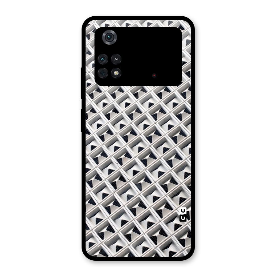 Check White Design Glass Back Case for Poco M4 Pro 4G
