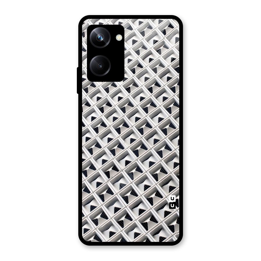 Check White Design Glass Back Case for Realme 10 Pro