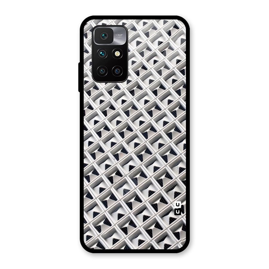 Check White Design Glass Back Case for Redmi 10 Prime