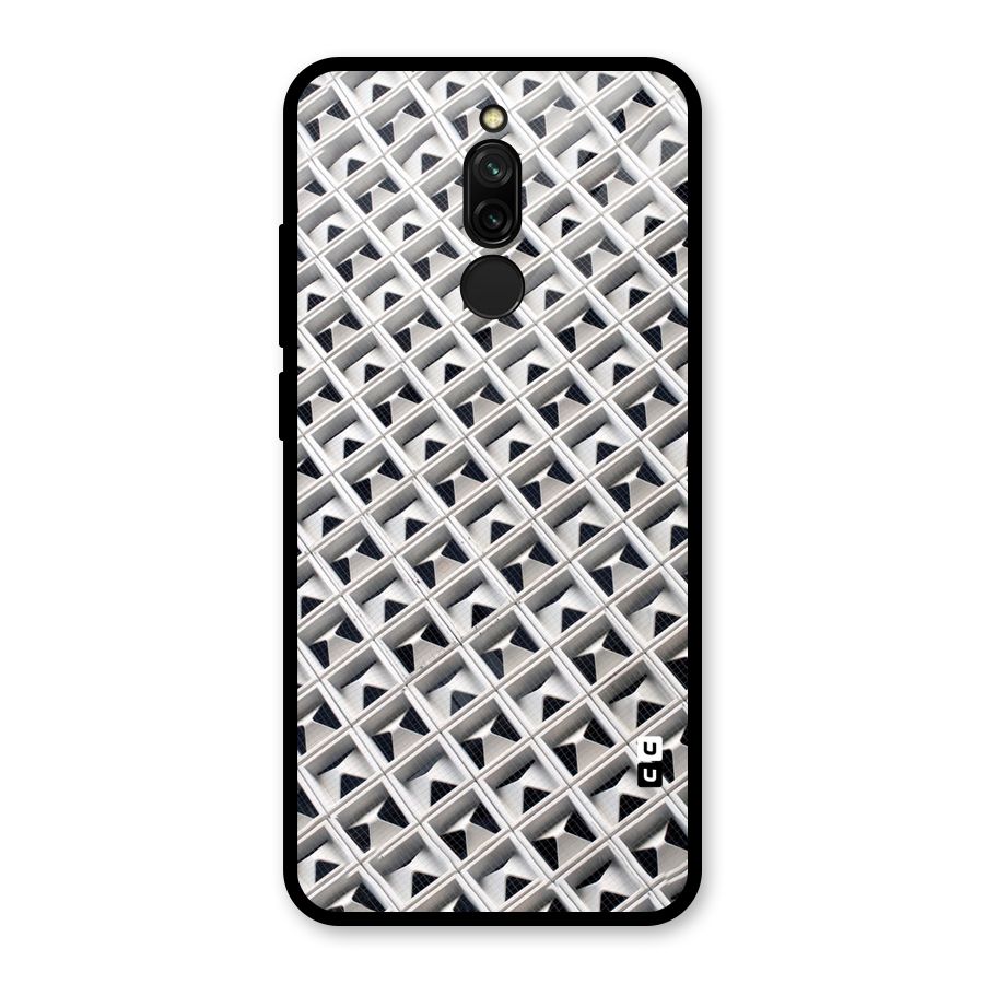 Check White Design Glass Back Case for Redmi 8