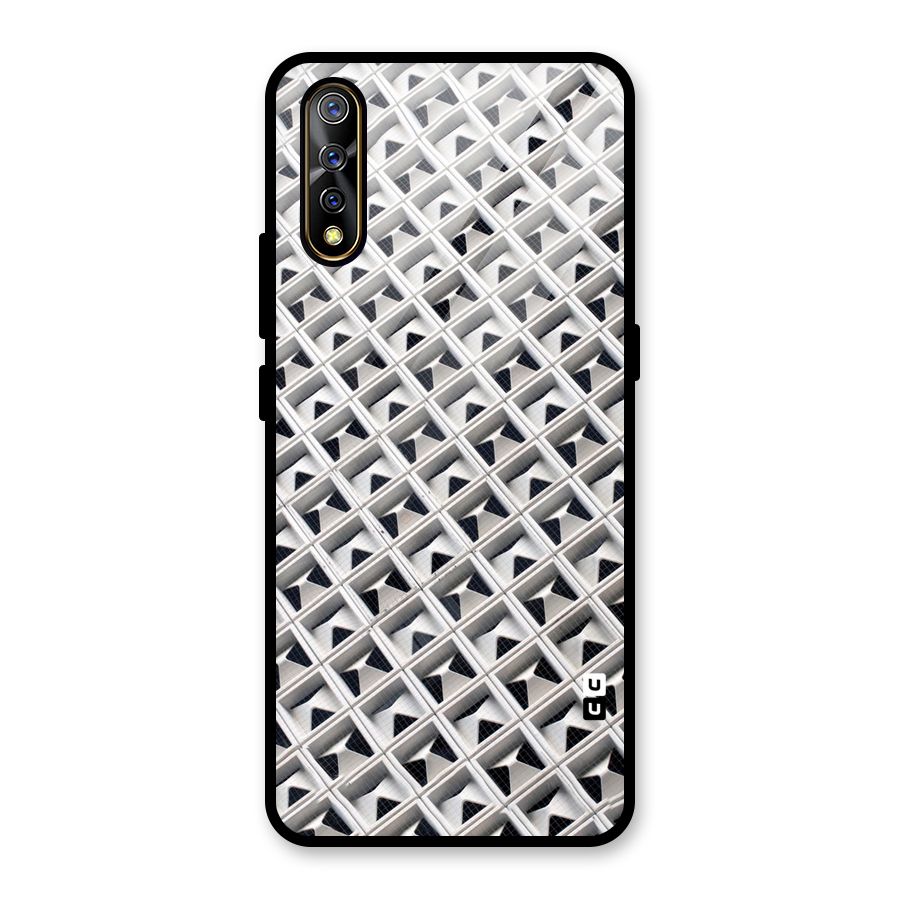 Check White Design Glass Back Case for Vivo S1