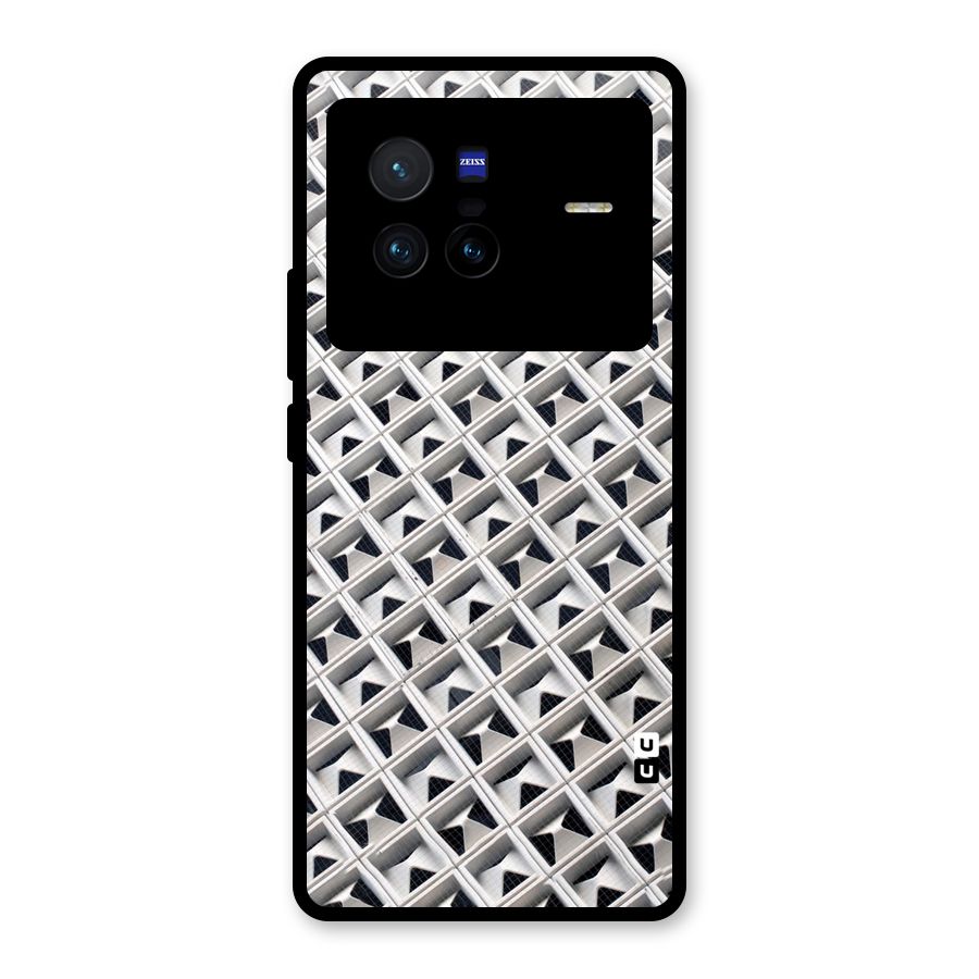 Check White Design Glass Back Case for Vivo X80