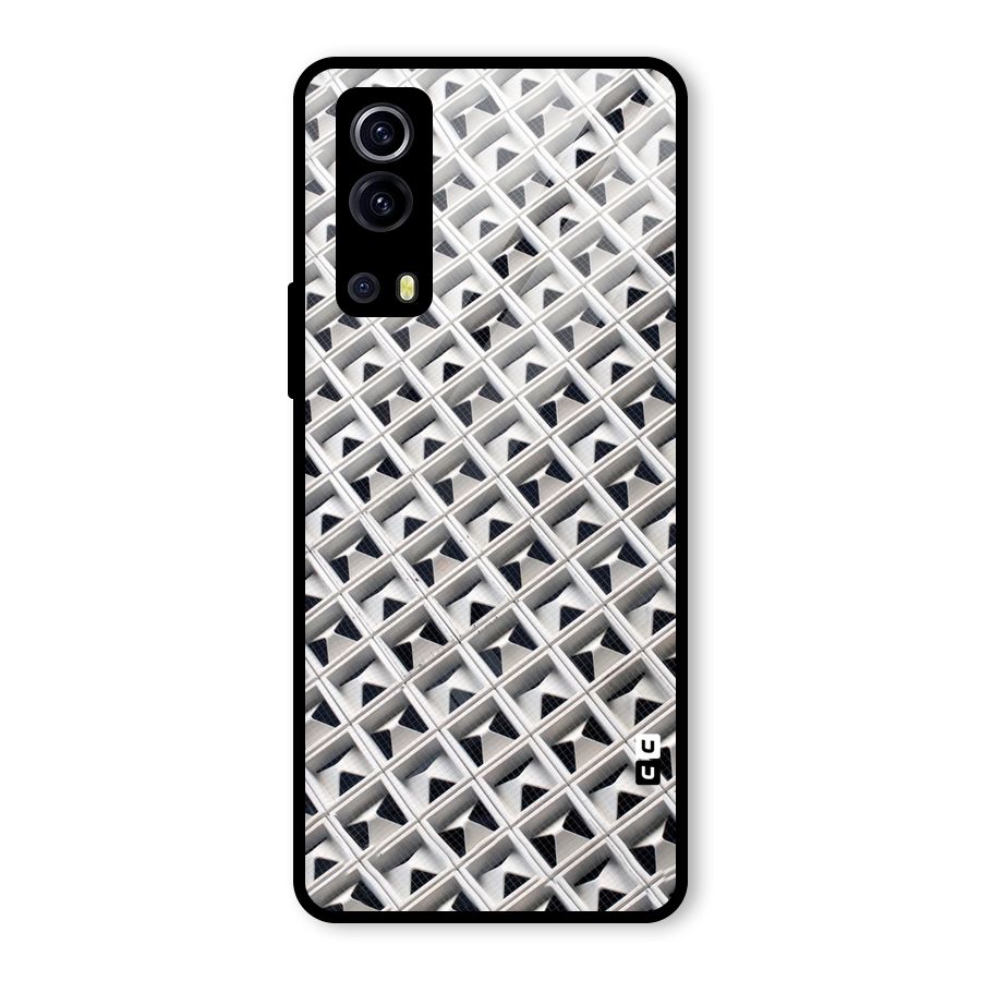 Check White Design Glass Back Case for Vivo iQOO Z3