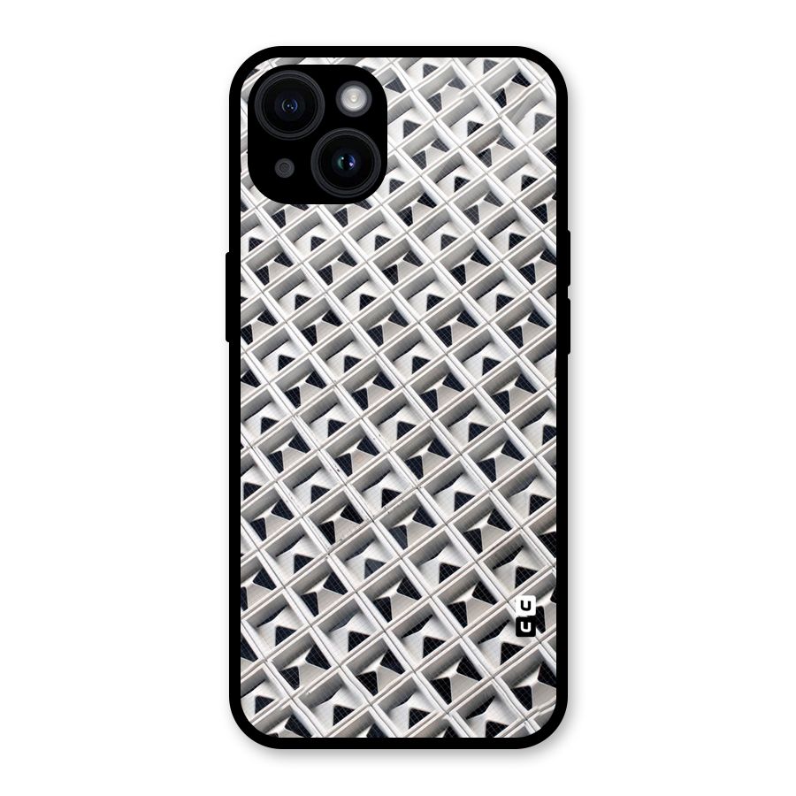 Check White Design Glass Back Case for iPhone 14