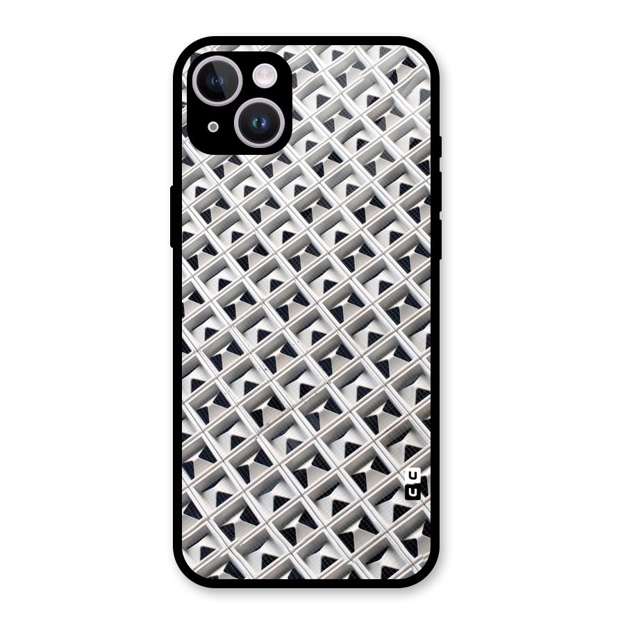 Check White Design Glass Back Case for iPhone 14 Plus