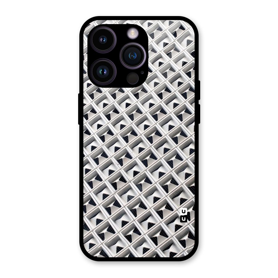 Check White Design Glass Back Case for iPhone 14 Pro