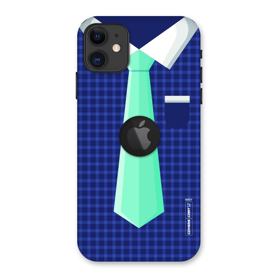 Checked Shirt Tie Back Case for iPhone 11 Logo Cut