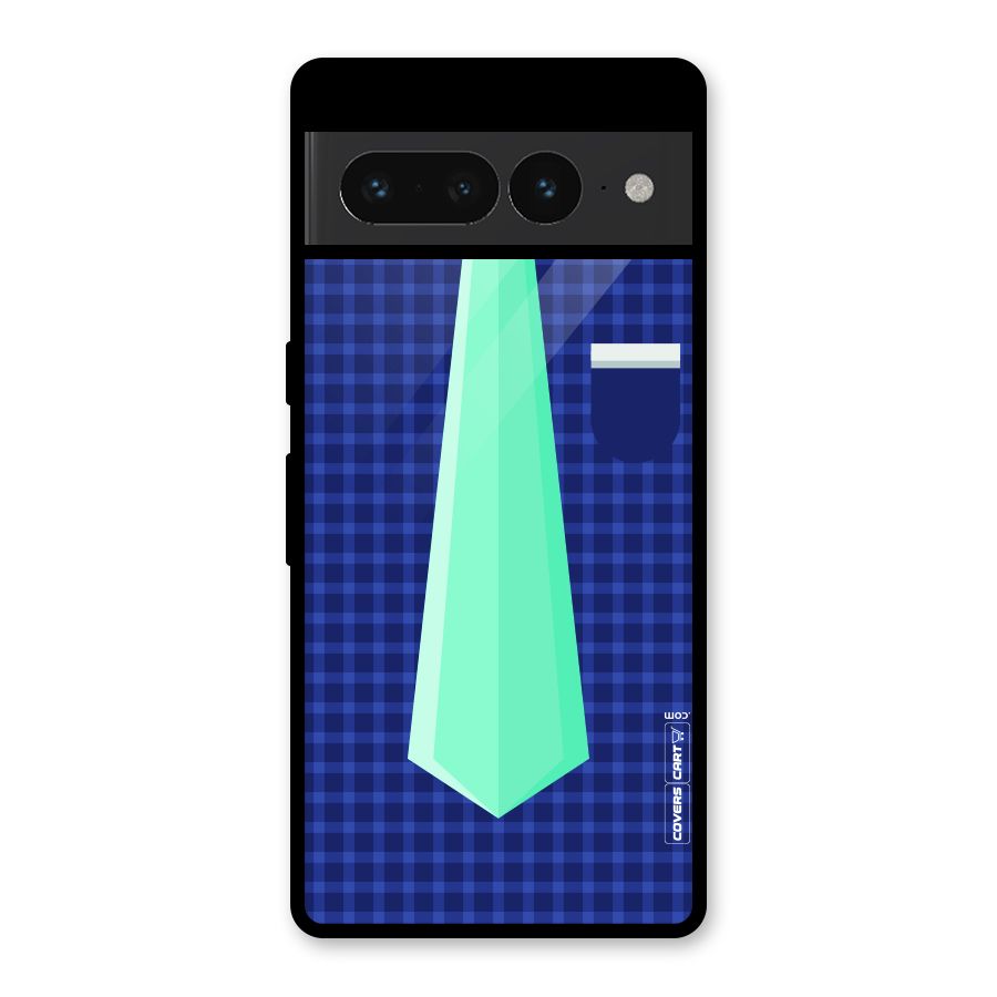 Checked Shirt Tie Glass Back Case for Google Pixel 7 Pro