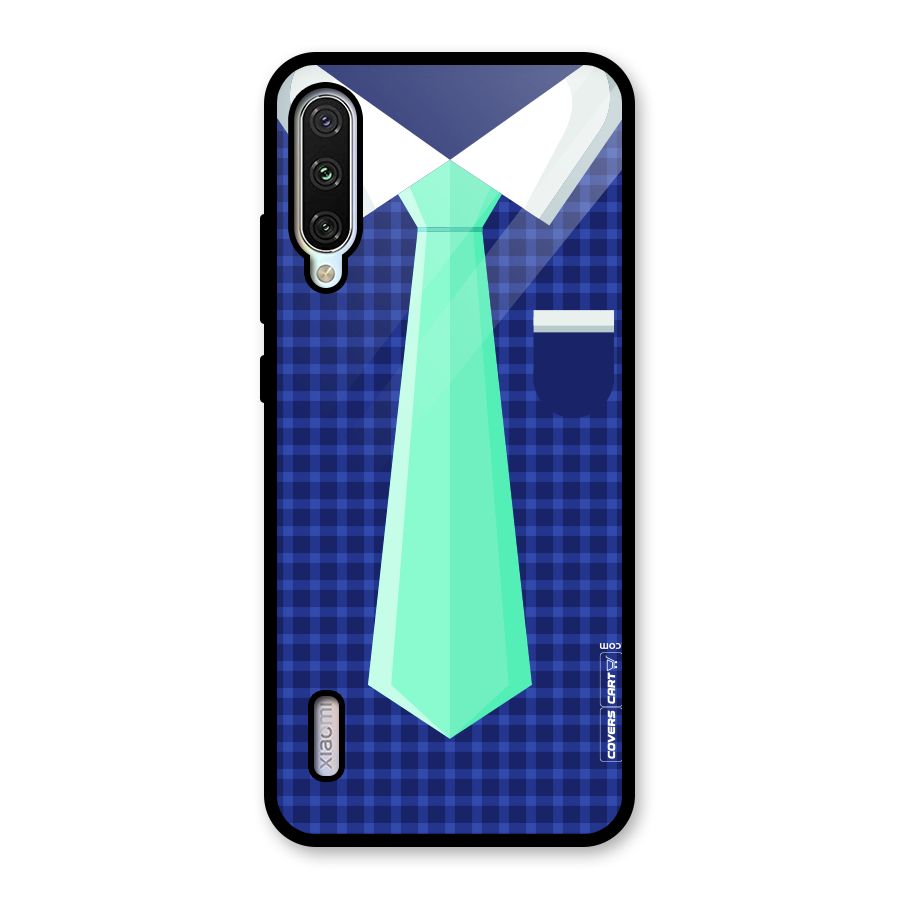 Checked Shirt Tie Glass Back Case for Mi A3