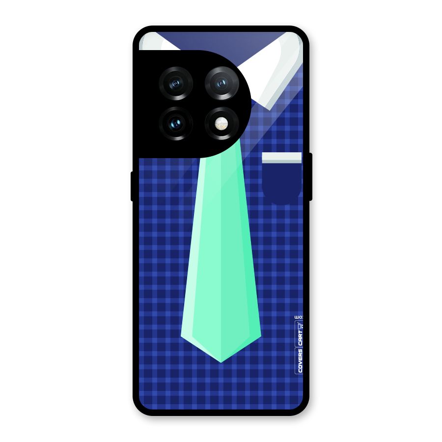 Checked Shirt Tie Glass Back Case for OnePlus 11