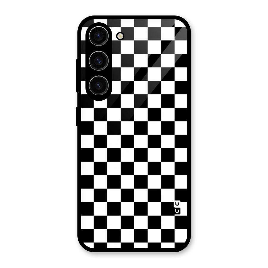 Checkerboard Glass Back Case for Galaxy S23