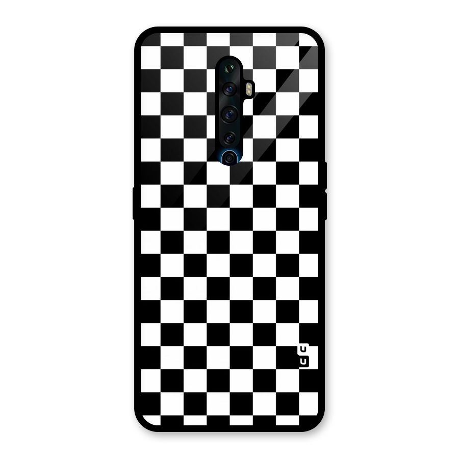 Checkerboard Glass Back Case for Oppo Reno2 F