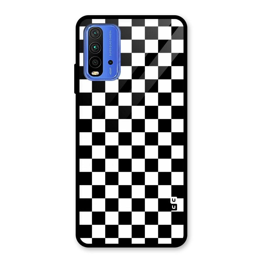 Checkerboard Glass Back Case for Redmi 9 Power