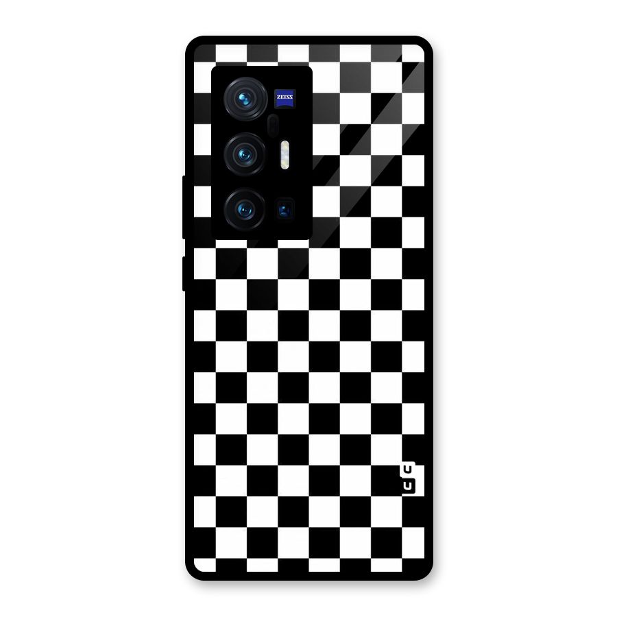 Checkerboard Glass Back Case for Vivo X70 Pro Plus