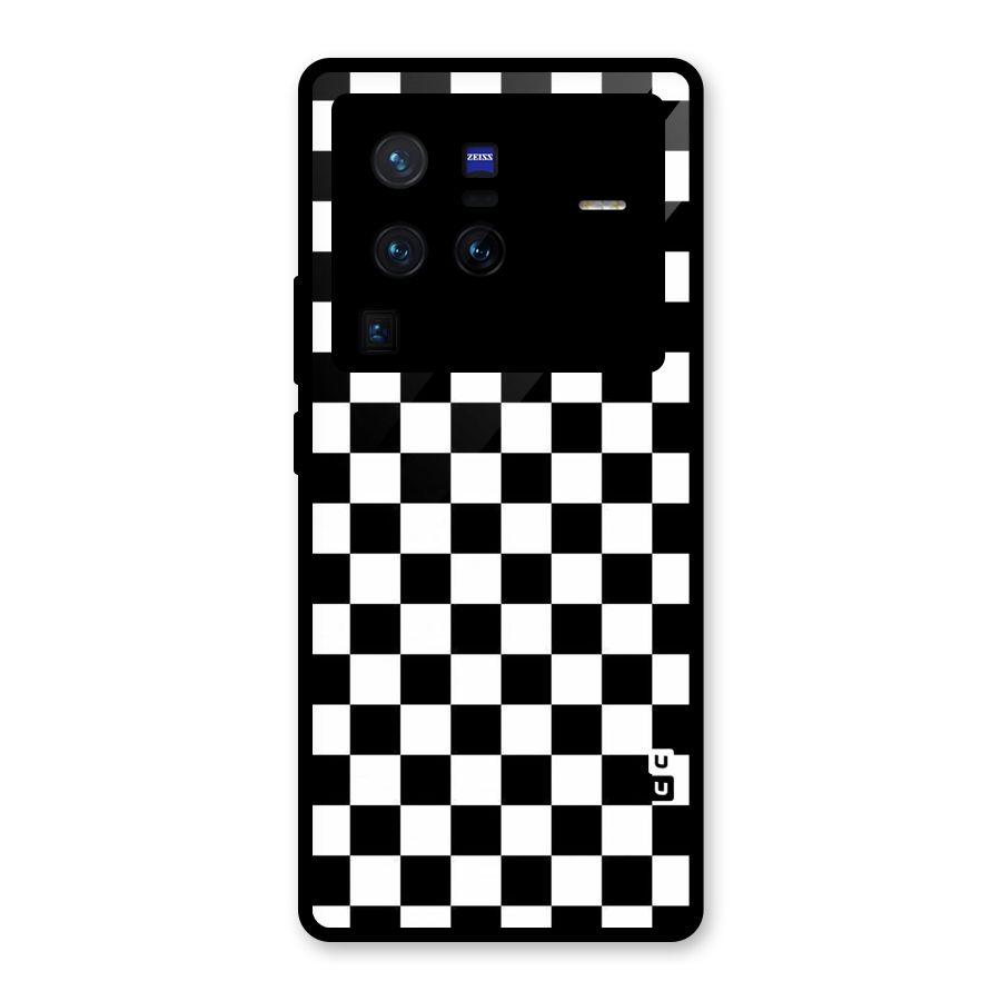 Checkerboard Glass Back Case for Vivo X80 Pro