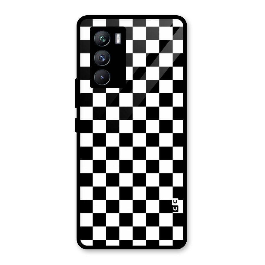 Checkerboard Glass Back Case for Vivo iQOO 9 SE