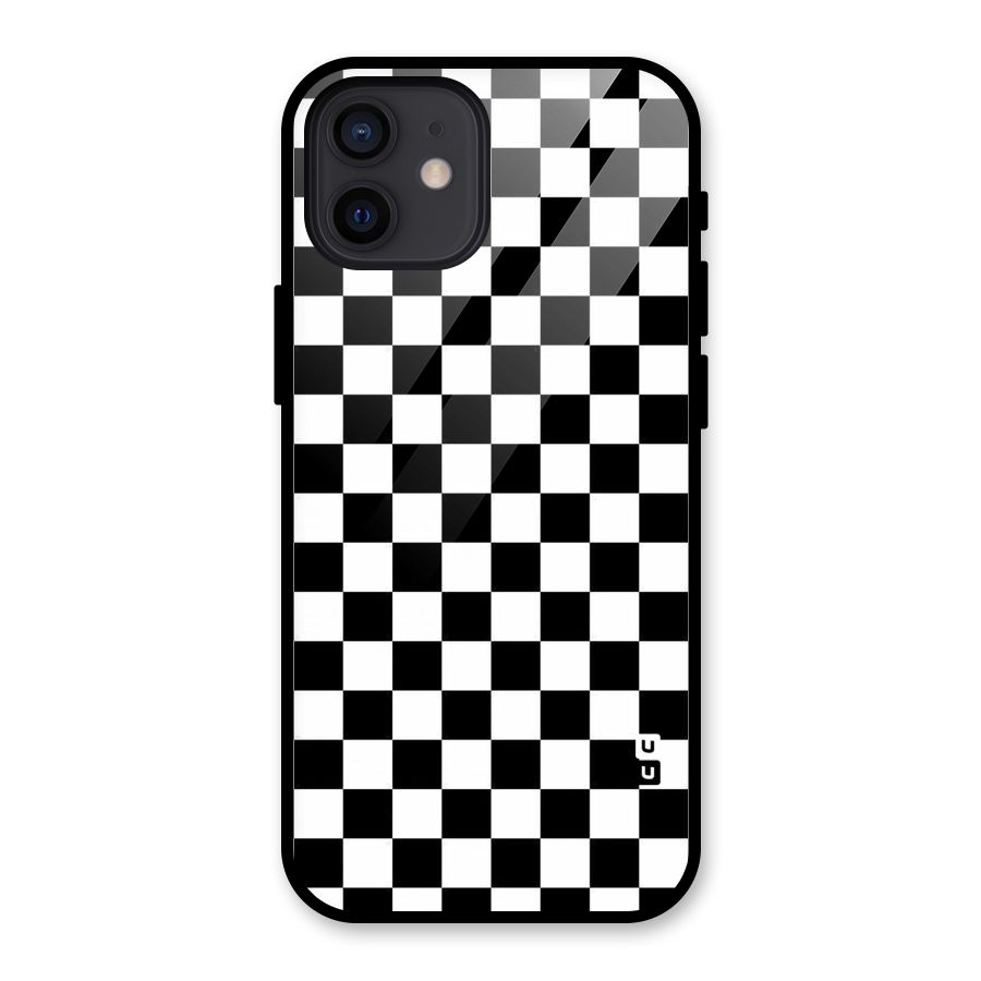 Checkerboard Glass Back Case for iPhone 12