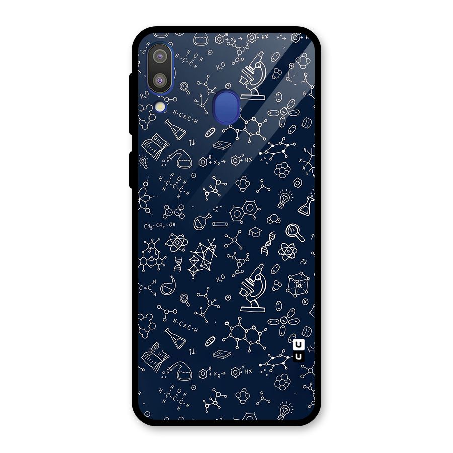 Chemistry Doodle Art Glass Back Case for Galaxy M20